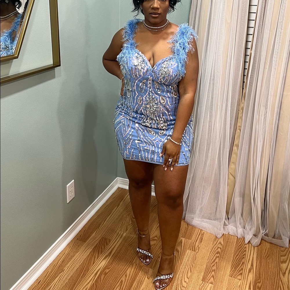 ASOS Sequin Feathered Cocktail Mini Dress